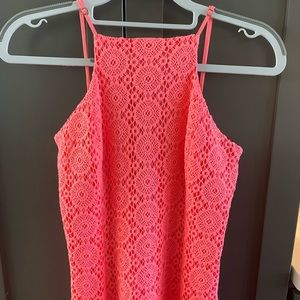 Lilly Pulitzer Coral Sundress Summer Sale Adjustable Straps Sleeveless Lace S